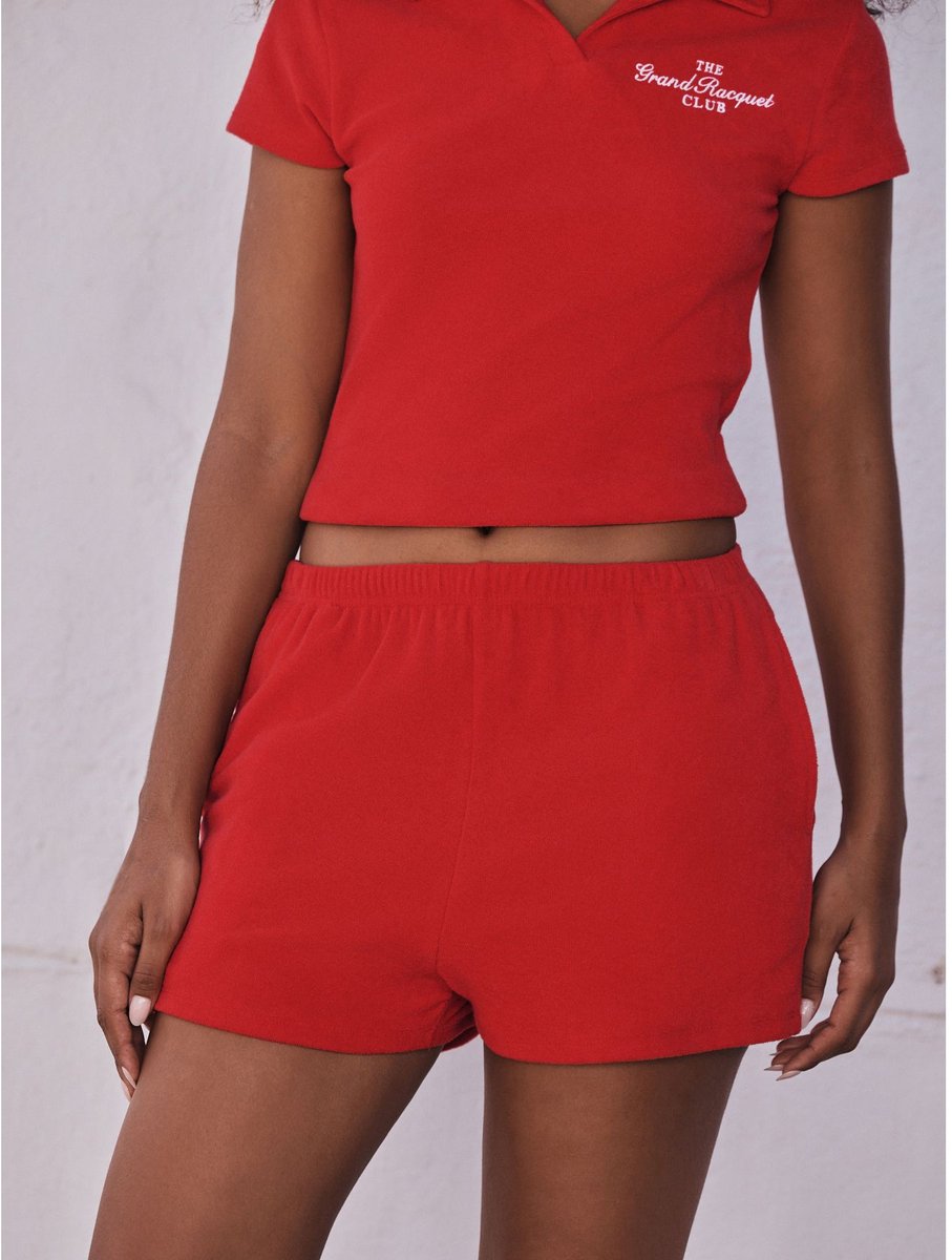 Next - Dames - Badstof short - Rood