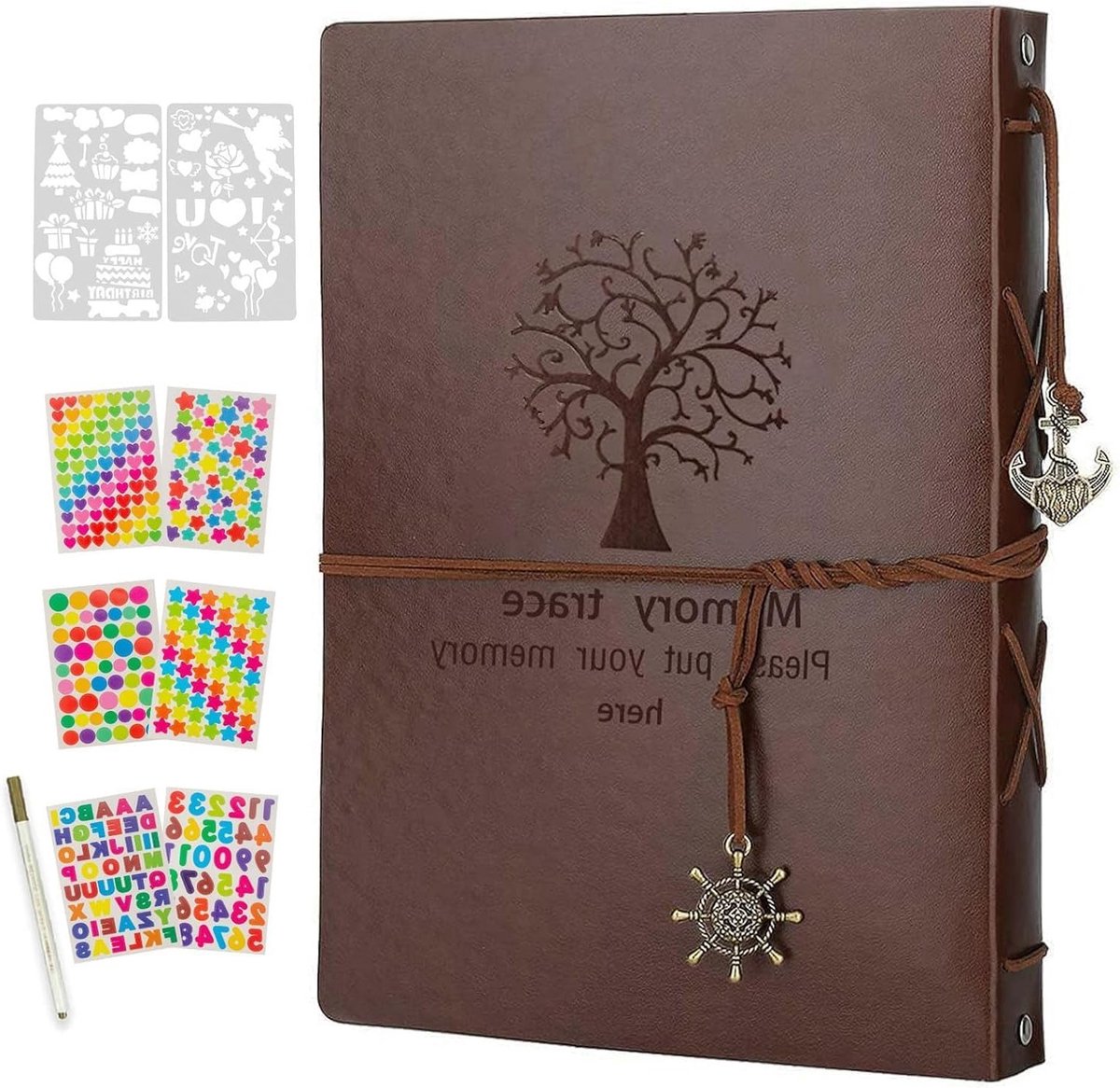 Zelfklevend Fotoalbum met 60 Lege Pagina's, DIY Leer Album voor Scrapbooking, Cadeau voor Verjaardag, Jubileum en Kerstmis - Perfect voor Vrouwen en Meisjes