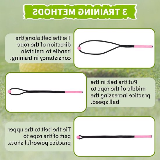 Golf Swing Trainer met Touw, Trainingshulpmiddel voor Snelheid, Ritme en Flexibiliteit, Ideaal voor Alle Niveaus van Golfspelers van GOLF — afbeelding 4