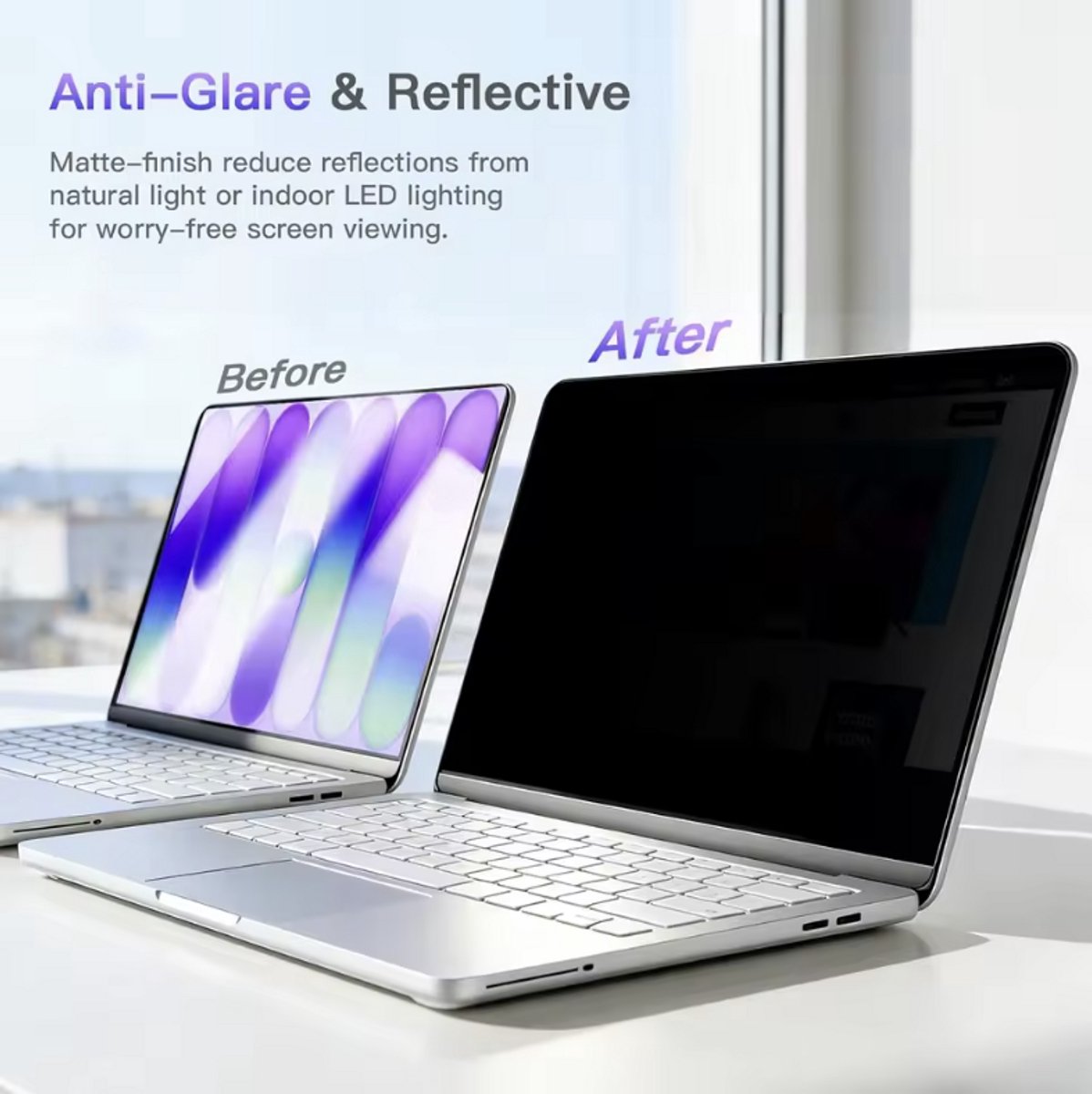 Privacy Filter MacBook Neo 13 inch A3404 - 9H Gehard Glas Anti-Spy Screenprotector Matte Coating - Afbeelding 3