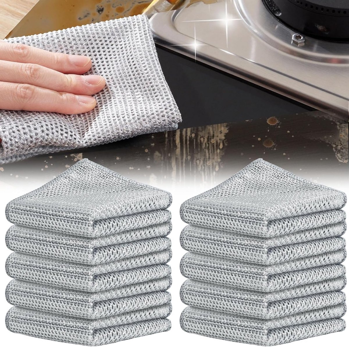 Set van 10 Microvezeldoeken voor Streeploos Ramen Wassen