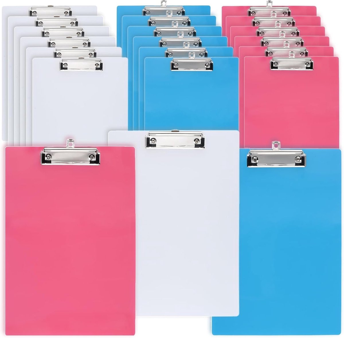 21 Stuks Plastic Clipboard Mappen in A4 Formaat, Transparante Clipboards voor Thuis, Kantoor en Schoolgebruik