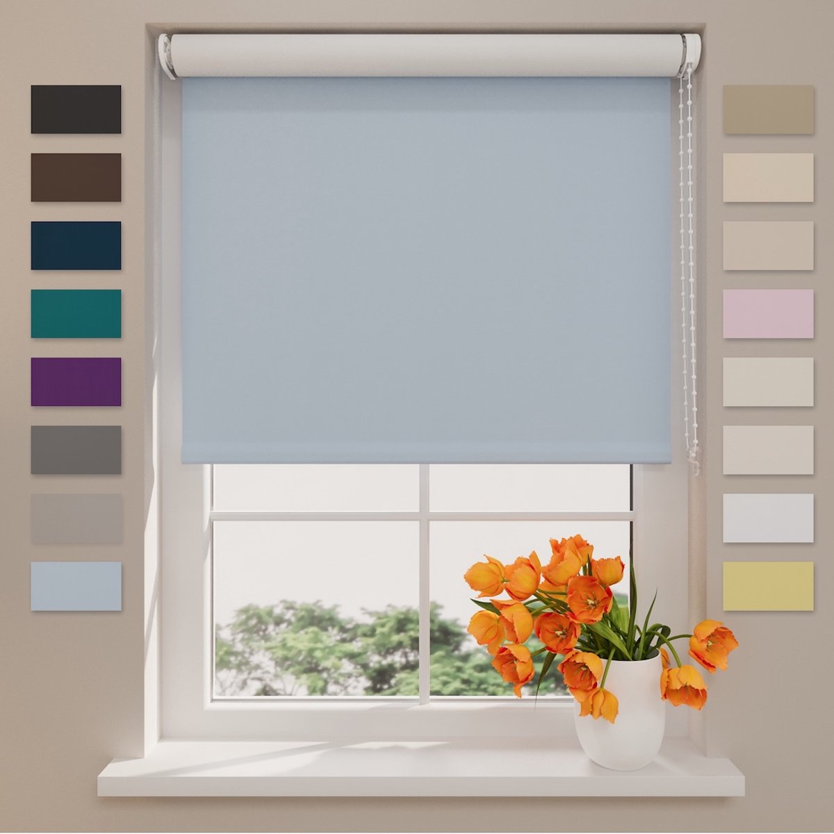 Rolgordijn Easy Verduisterend - Light Blue - 100 x 190