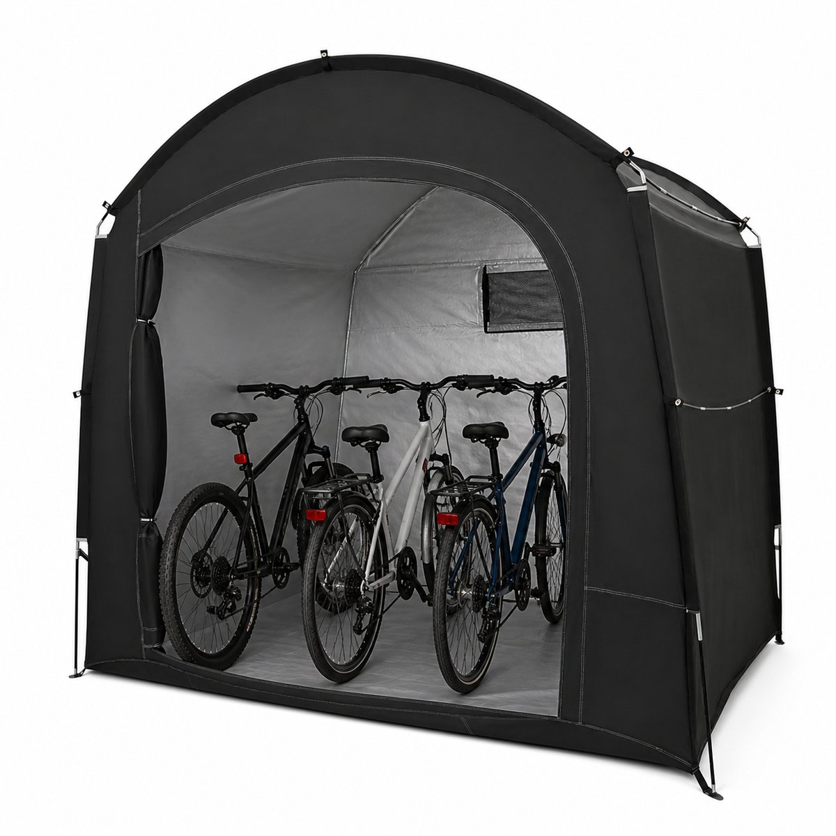 Sello! waterdichte fietstent – schuurtent – opslagtent – lichtgewicht – opvouwbaar – uv-bestendig – L220 x B150 x H175 cm – zwart