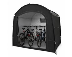 Sello! waterdichte fietstent – schuurtent – opslagtent – 4 fietsen – opvouwbaar – uv-bestendig – L220 x B150 x H175 cm – zwart
