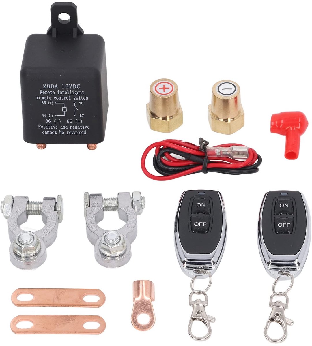 Allecto - 12V Remote Battery Disconnect Switch Kit - Batterij Doden Schakelaar - Afstandsbediening Switch - Anti diefstal - Batterij Cut Off Switch..