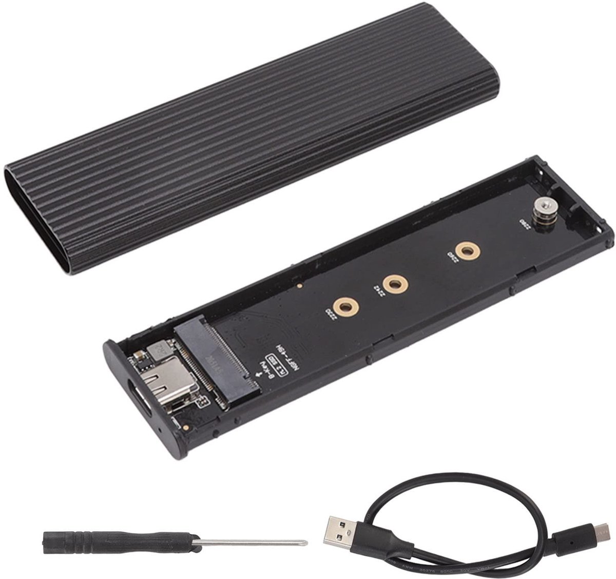SSD Behuizing M.2 NVME SATA - USB C 3.1 Aluminium Adapter voor 2242 2260 2280 Formaten
