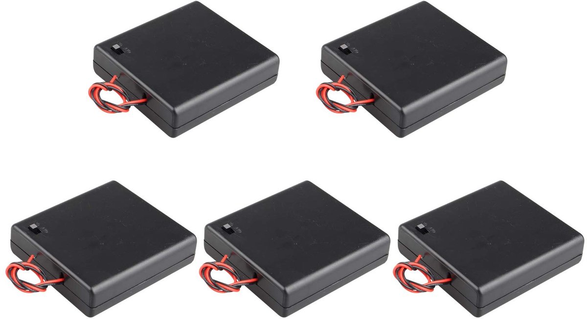 ONF3 - 6V AA Batterijhouder - met Aan/Uit Schakelaar - voor Elektronische Projecten - Plastic Opslagdoos - Batterijhouder - geschikt voor hobbyp...
