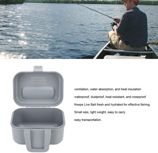 Allecto - Vissen Live Aas Box - Waterdichte Aashouder - Hittebestendige Container - Grijs - 38x38 cm - Ideaal voor Levende Aas - Perfect voor Henge.. van Allecto — afbeelding 4