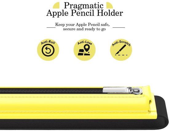 aladdien - Hoesje voor Apple Pencil - Stylus potloodhoes - PU-lederen ritszakje - Citroengeel - Geschikt voor iPad - Voor 9,7 tot 12,9 inch tablets — afbeelding 5