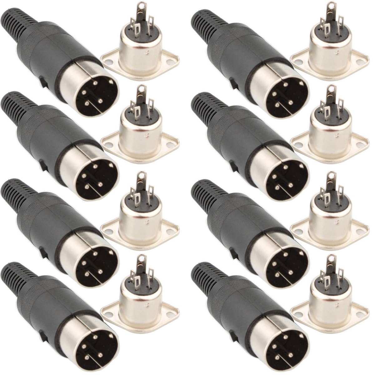 RUNCCI-YUN 16Pcs 4-Pins DIN Power Socket - Solder Connector voor Audio en Video Apparatuur