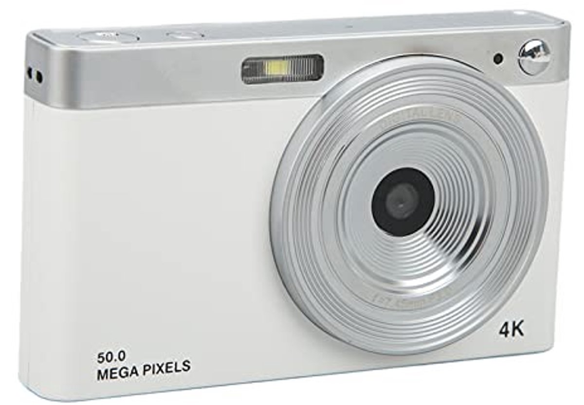 VT Goods - Digitale Camera - Kinderen - 4K Vlogging-camera - Wit - Beginnerscamera - Ideaal voor studenten - Ingebouwd LED-vullicht