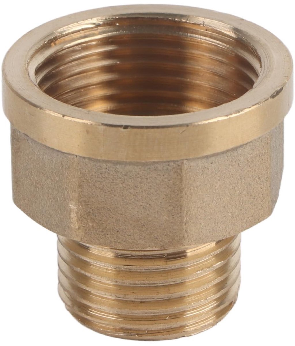 Allecto - Waterpijp Fitting - Snelle Verbinding - 1/2 BSPT Mannelijk naar 3/4 BSPT Vrouwelijk - Messing - Adapter - Waterpijpen accessoires - Gesch...