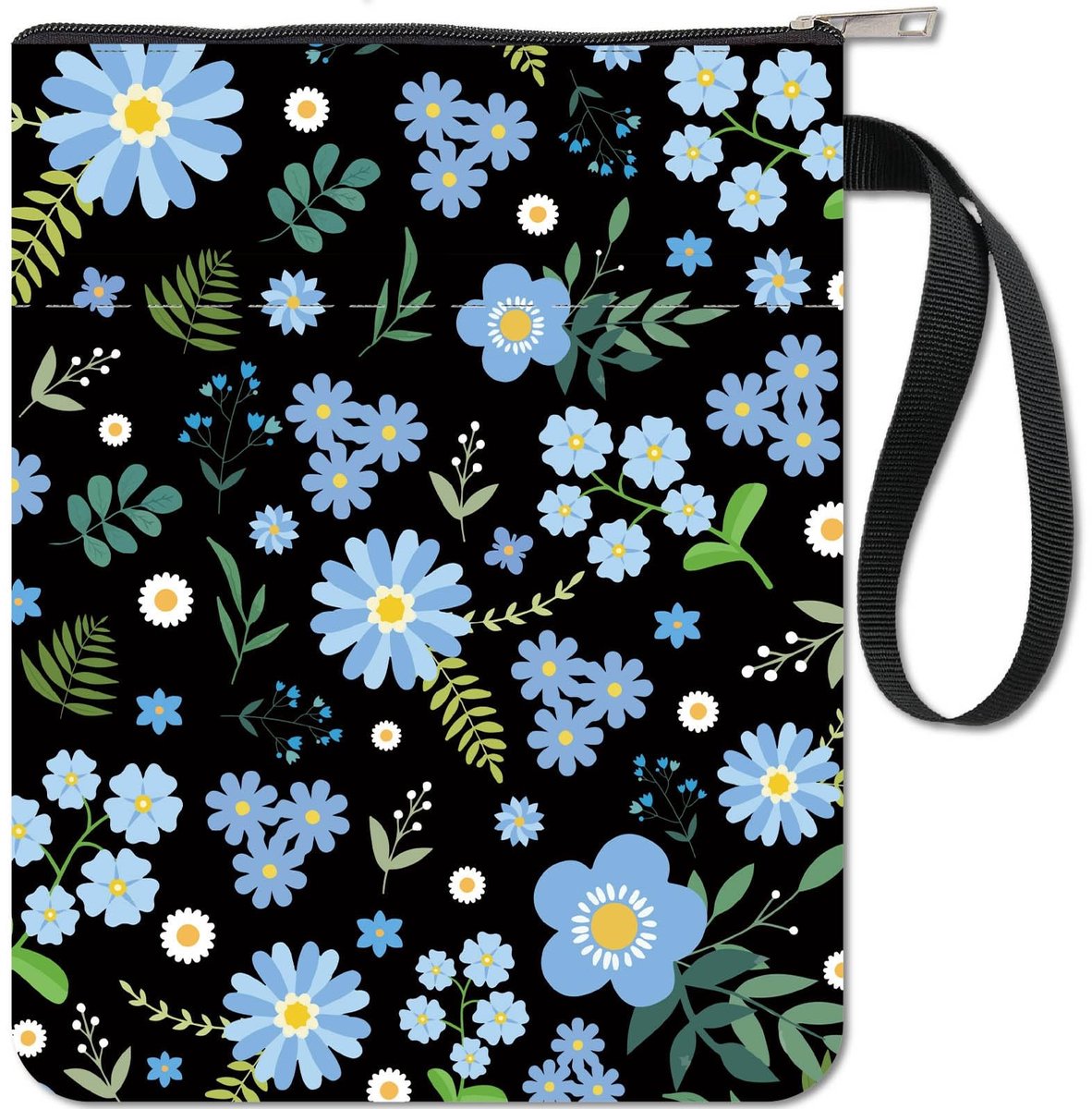 ONF3 - Boekomslag - Wasbare Boekbeschermer - Blauwe Bloemen - Voor Paperback - Bescherming van Boeken - Duurzaam Materiaal - Geschikt voor Schoo...