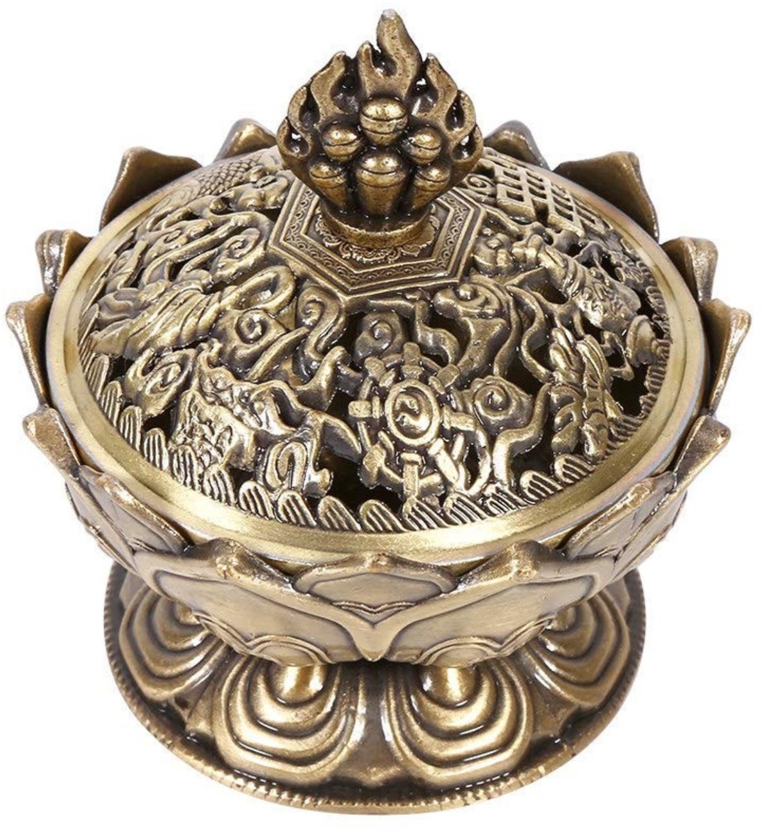aladdien - Vintage Backflow Smoke Incense Stick Cone Holder - Robuuste decoratie - Grijs - Aromatische geur - Perfect voor ontspanning - Handgemaakt..