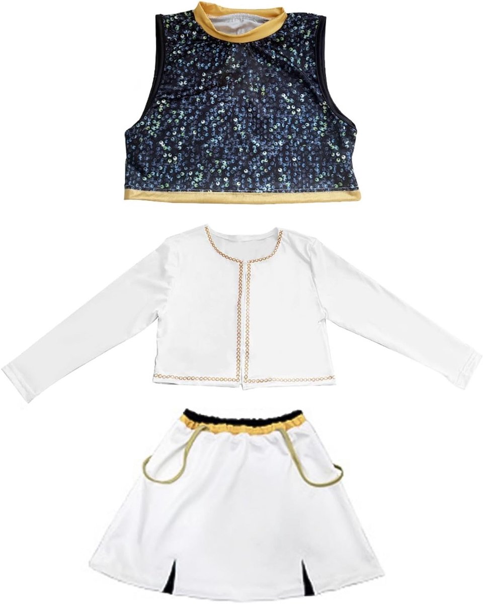 Popster Cosplay Kostuum voor Meisjes, Volledige Set voor Halloween, Carnaval en Speelgoedpop Spelletjes, Perfect voor Feestelijke Gelegenheden