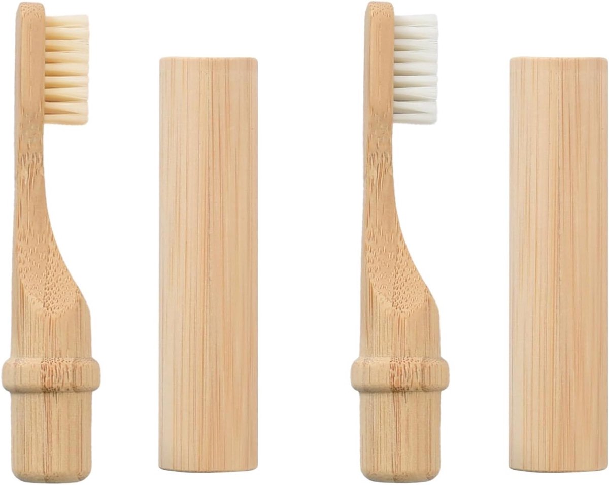 Draagbare tandenborstelset met bamboe tandenborstel en handige houder voor reizen, perfect voor dagelijks gebruik en hygiëne onderweg