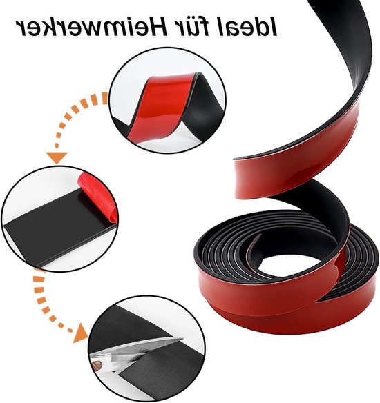 Zelfklevende Rubber Strips 50mm (B) x 1.5mm (D) x 300cm (L) voor DIY, Vloerbedekking, Isolatie en Bescherming, Antislip en Duurzaam van Merkloos — afbeelding 3