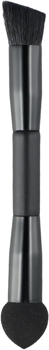 Dubbele Poederborstel voor Haar, Wortel Concealer Borstel en Bedekkingsborstel voor Mannen en Vrouwen, Zwart, Perfect voor Haarverf en Haarverzorging