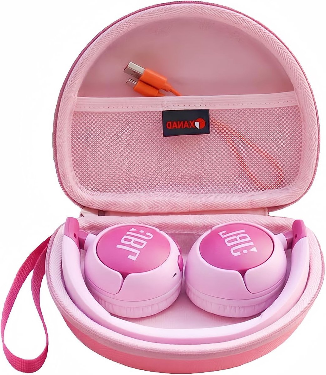 Kinderoorkopjes met Hard Beschermhoes en Rits - Kleurvolle Draagcase voor On-Ear Hoofdtelefoons, Geschikt voor JBL JR 320BT en Sony MDR-ZX110