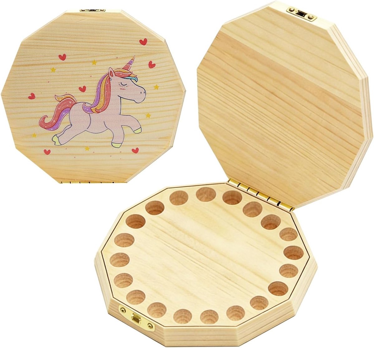 Houten Melktanden Opbergdoos voor Kinderen, Tandendoosje voor Meisjes en Jongens, Perfecte Cadeaus voor de Tandfee en Tandverzorging