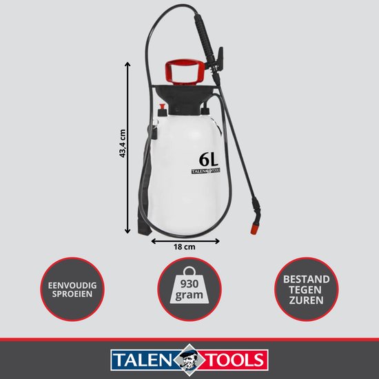 Talen Tools - Drukspuit - 6L - Met D-Handvat van Talen Tools — afbeelding 3