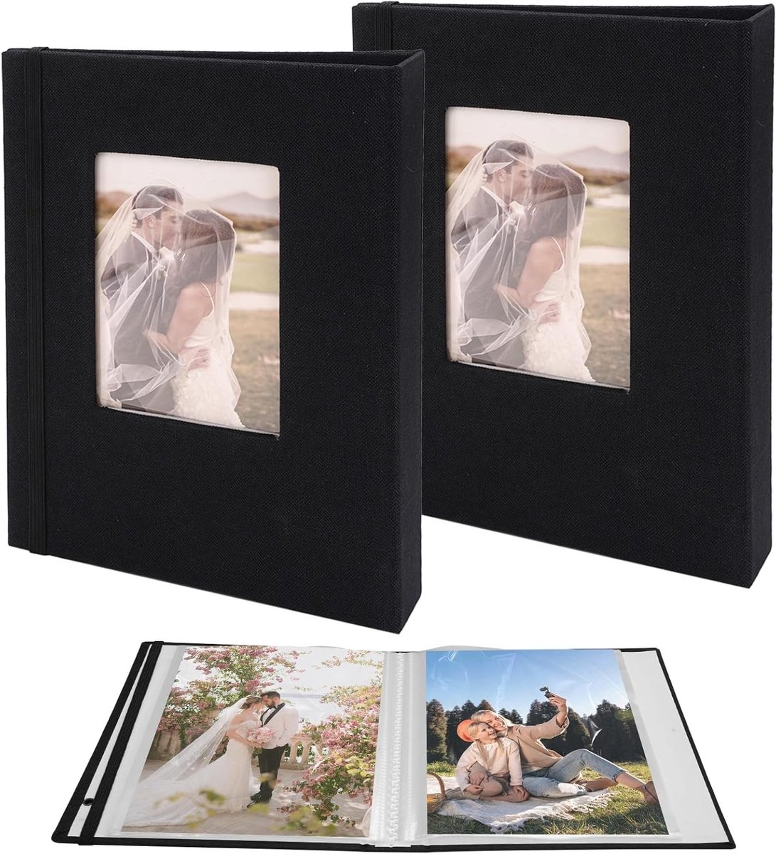 Mini linnen fotoalbum 13x18 cm met 26 zwarte pagina's per pack, perfect voor herinneringen en Valentijnsdag