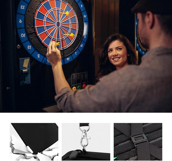 SnelShoppen - Professionele Dart Bag met Bescherming, EVA Dart Case voor 12 Darts, Multilayer Memory, Duurzaam en Draagbaar, Zwart, Ideaal voor Dart A van Snelshoppen — afbeelding 4