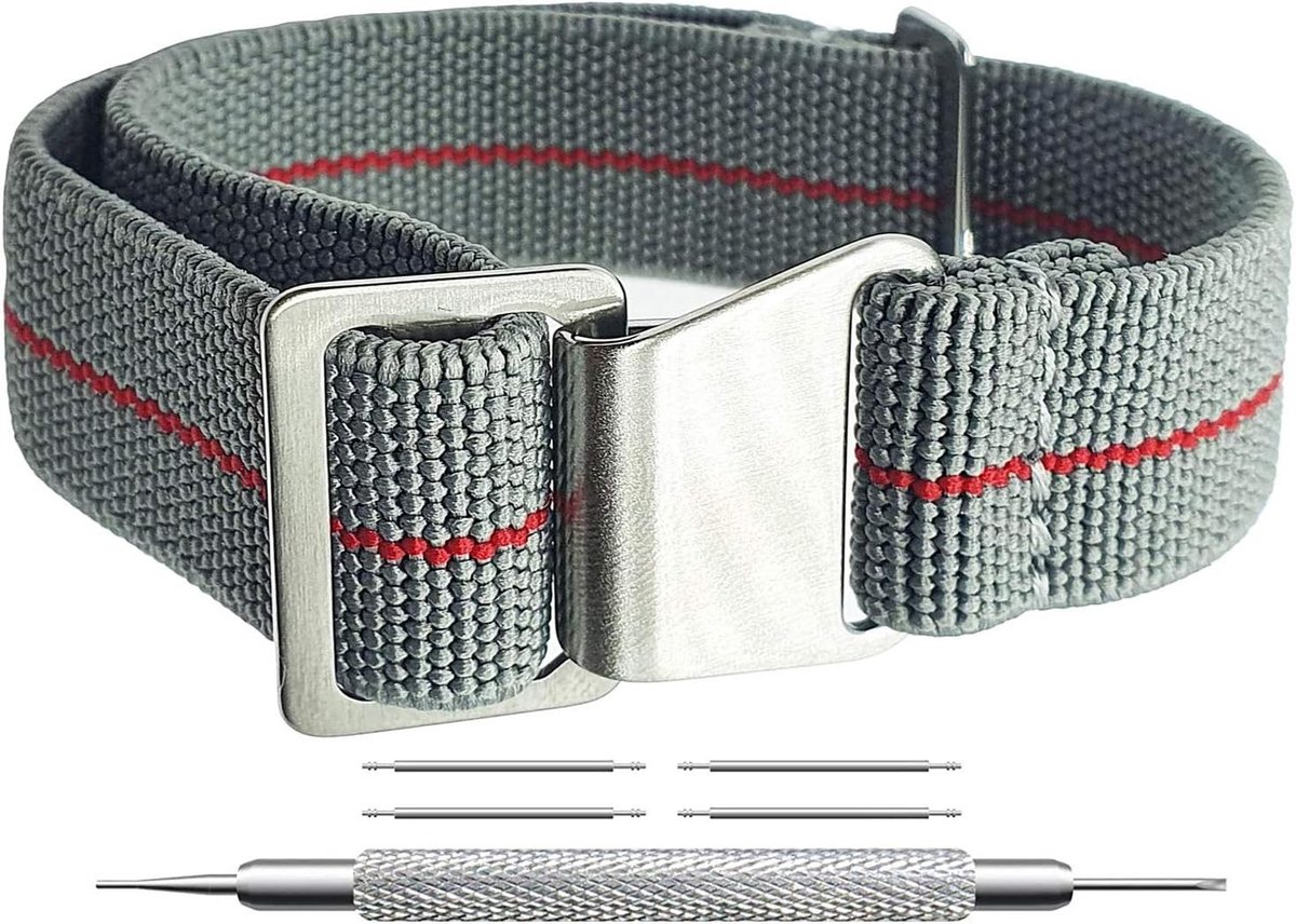 Klassieke 60's Parachute Nylon Horlogeband 22MM voor Diverse Smartwatches, Duurzaam en Comfortabel, Geschikt voor 46MM en 45MM Modellen