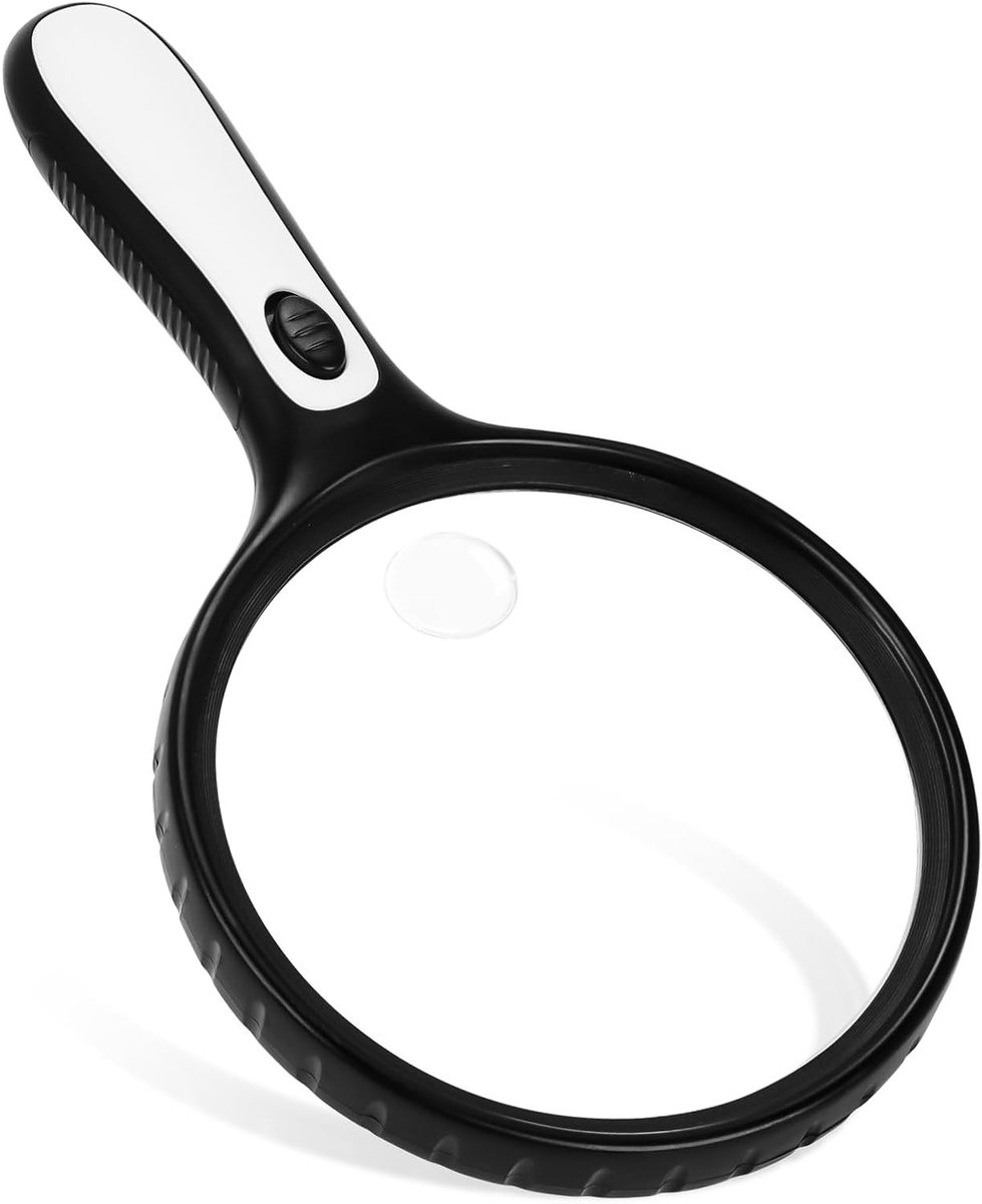 Vergrootglas met 24 Lichten, Handheld Vergrootglas voor Lezen, Inspectie en Hobby's, Ideaal voor Senioren en Kinderen, Effectieve Diameter 146 mm