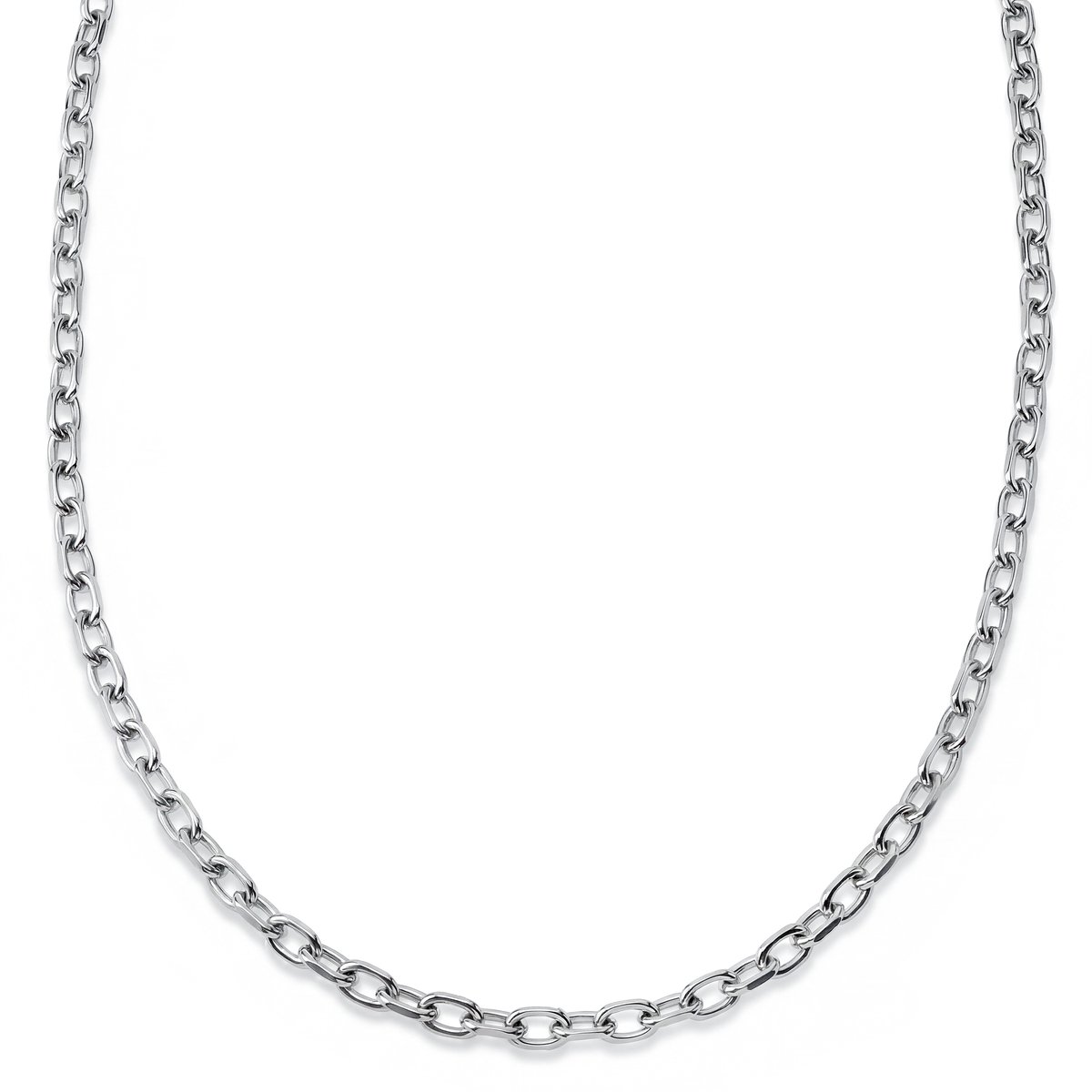 New Classics | Zilverkleurige roestvrijstalen ketting met O-schakels en toggle sluiting van 6,5 mm
