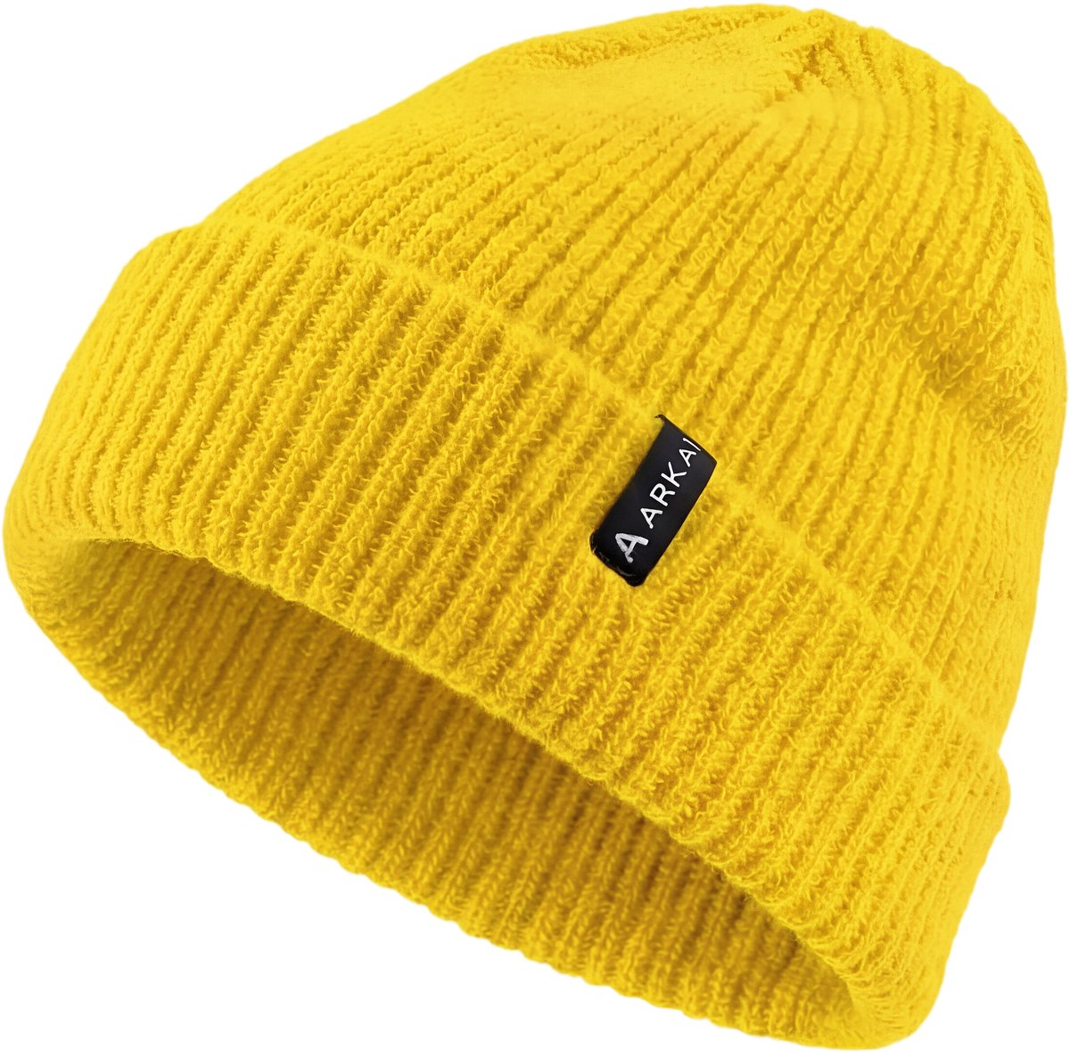 Nordic | Gele geribde beanie in vissersstijl