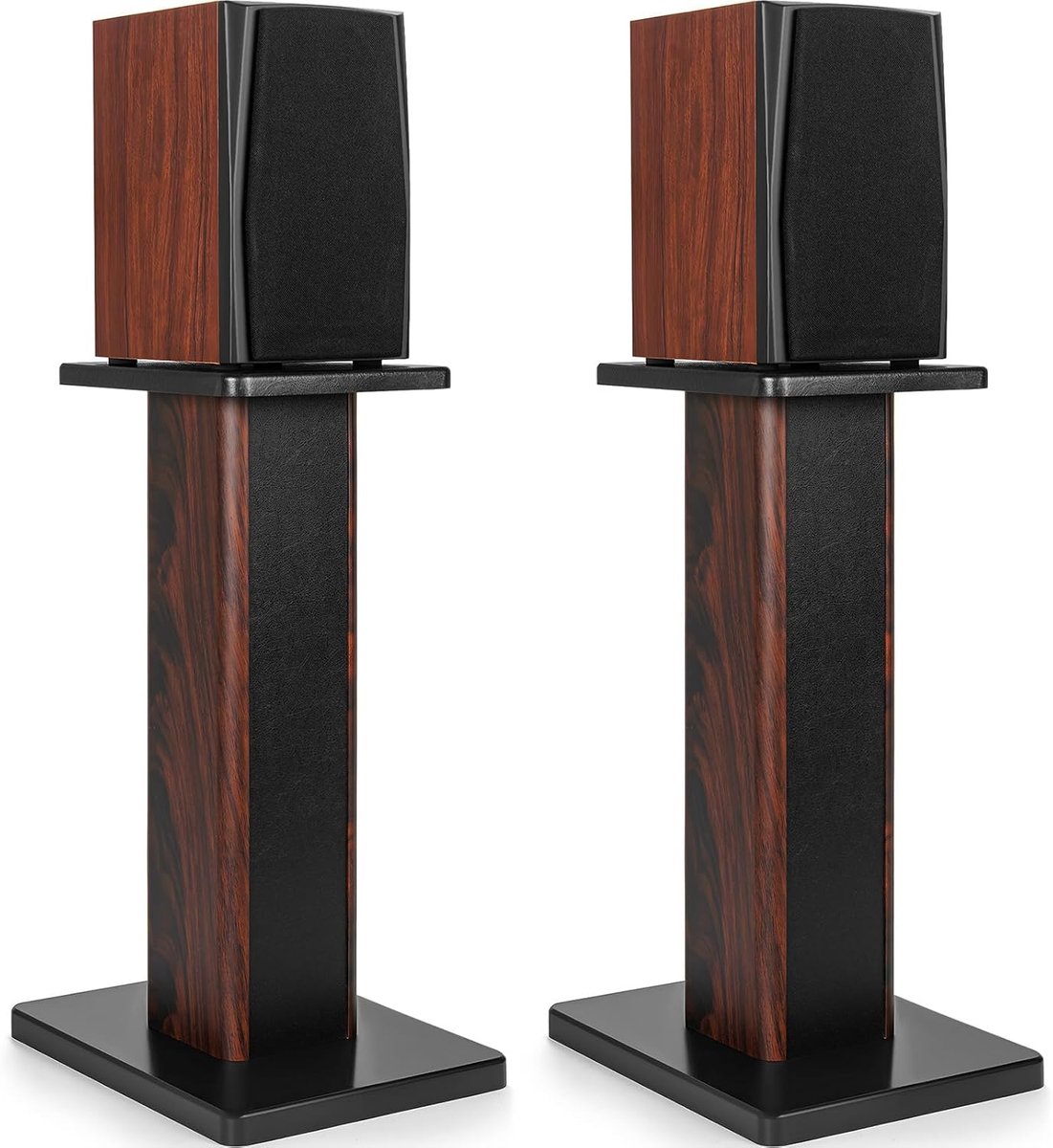 Houten Luidsprekerstandaard - Speaker Voet - Home Theater - Zand Vulbaar Ontwerp - 50 cm Hoog - Bruin