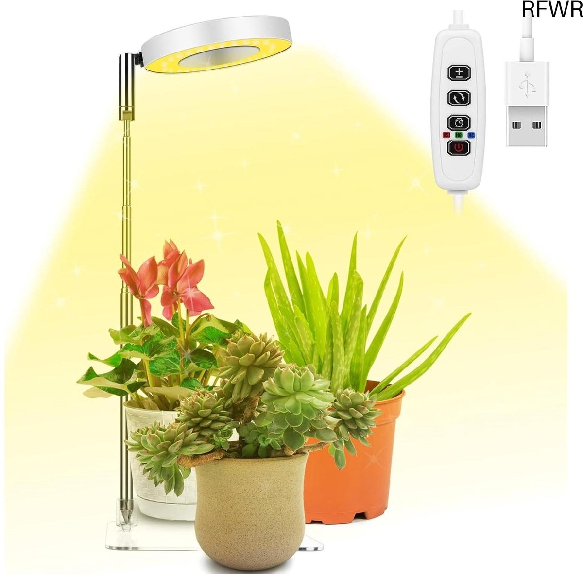 Plantenlamp - Groeilamp - Binnenplanten Voeden - Volledig Spectrum - 48 LED - Zwart
