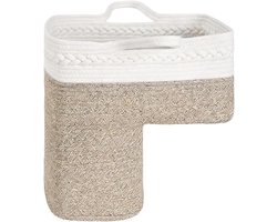 Houten Opbergmanden met Katoenen Touw - Stapelbare Wasmand Organizer - Multifunctionele Opbergbak voor Kleding, Speelgoed en Boeken - Ruimtebesparende Oplossing voor Hal, Slaapkamer en Appartement