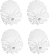 Toiletborstelkop - 4 Stuks - Losse Borstelkop voor Toiletborstel - Kunststof - Reserve toiletborstel - Borstelkop set voor toiletborstel - Universeel - Schroefdraad 12 mm - Geschikt voor badkamers - Wit