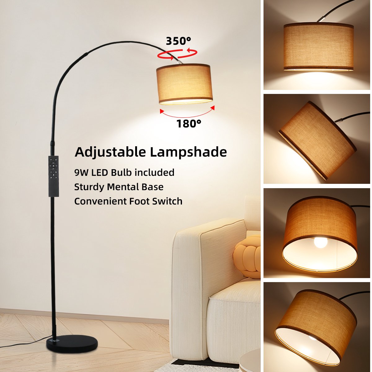 ANTENLICHT Moderne Vloerlamp - 9W LED met Afstandsbediening thumbnail 8