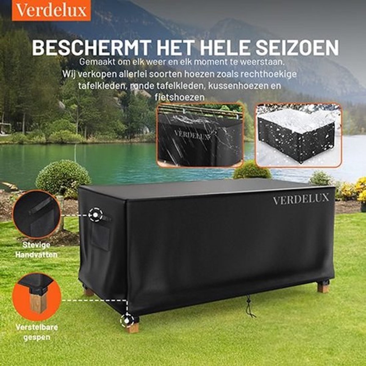Tafelhoes 201 x 101 x 80 cm Zwart