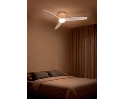 CREATE - Plafondventilator stil 40W (Ø132cm) - Sfeer- en hoofdverlichting LED - Afstandsbediening - 6 snelheden - Programmeerbaar - WIND CALM CUSTOM RATTAN