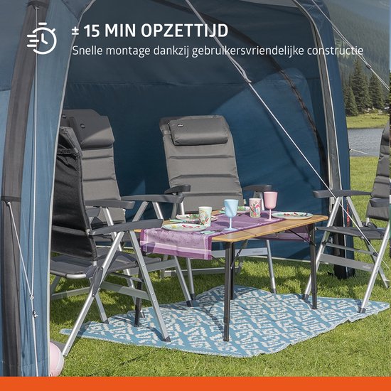 Campout Opblaasbare Luifel voor Caravan & Camper - 400 x 250 cm - 3000 mm Waterdicht - Montagehoogte 235-250 cm - 15 Min Opzetten - Incl. Pomp & Stormscheerlijnen van Campout — afbeelding 4