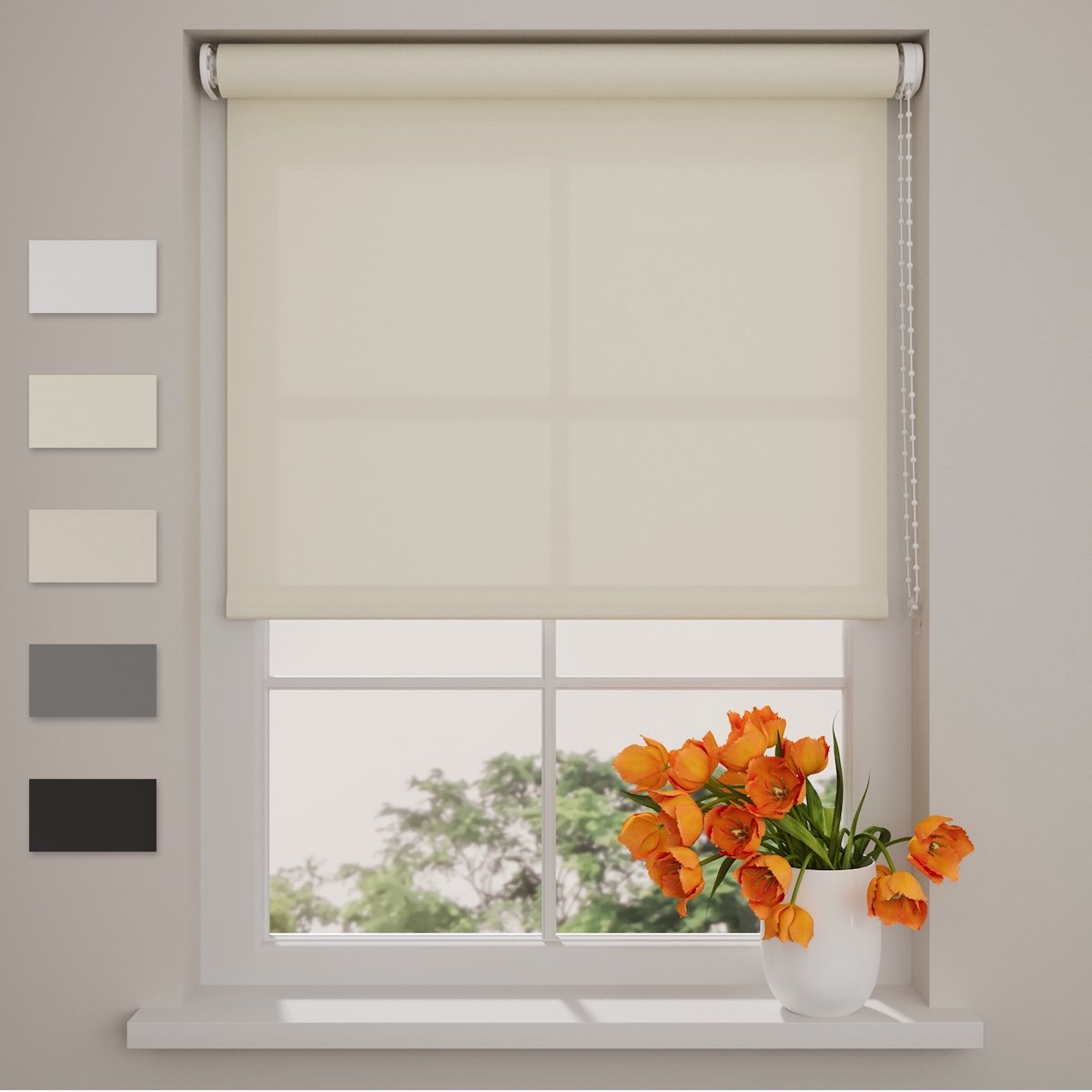 Rolgordijn Easy Lichtdoorlatend - Cream - 40 x 190 cm