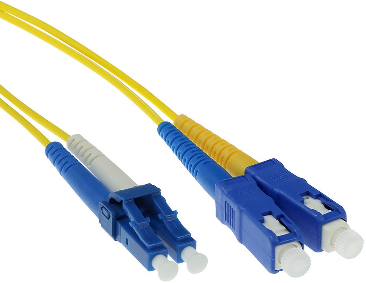 Image of ACT 10 meter LSZH Singlemode 9/125 OS2 glasvezel patchkabel duplex met LC en SC connectoren RL8910