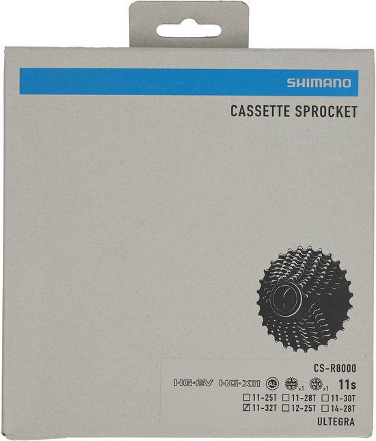 Shimano Ultegra CS-R8000 cassette 11-voudig grijs Uitvoering 11-32T — afbeelding 4
