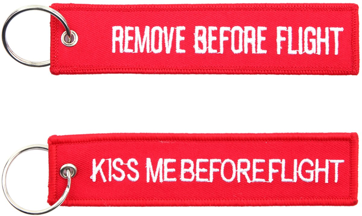 Sleutelhanger RBF + Kiss me before flight #68