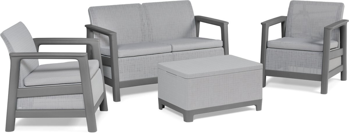 Keter Scandi Linea 4-zits Loungeset - Lichtgrijs thumbnail 5
