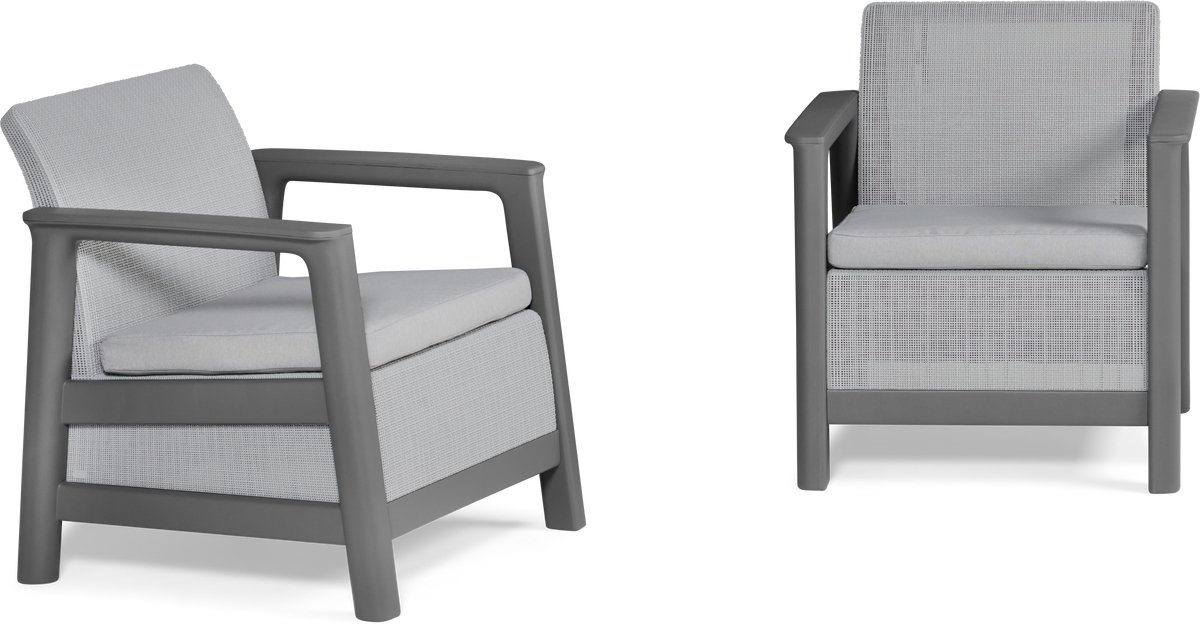 Keter Scandi Linea Loungestoel - 2 stuks - Lichtgrijs thumbnail 5