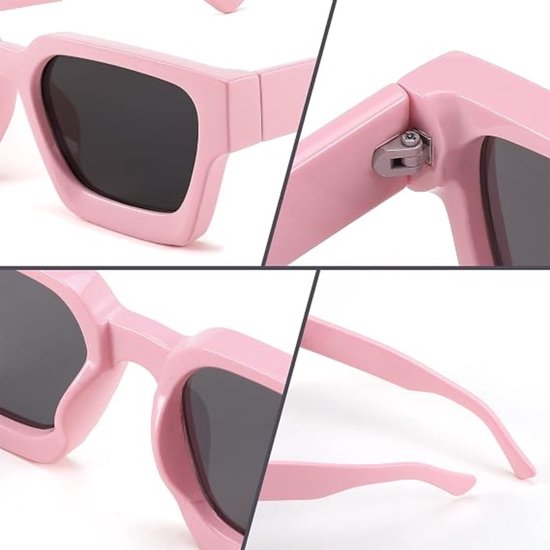 VHV Zonnebril vierkant - Zonnebrillen - Festival bril - Rave bril - Glasses - Dik montuur - Roze — afbeelding 2