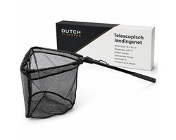 Landingsnet – Opvouwbaar Schepnet 35 x 35 cm – Vaste Steel 100 cm – Zwart