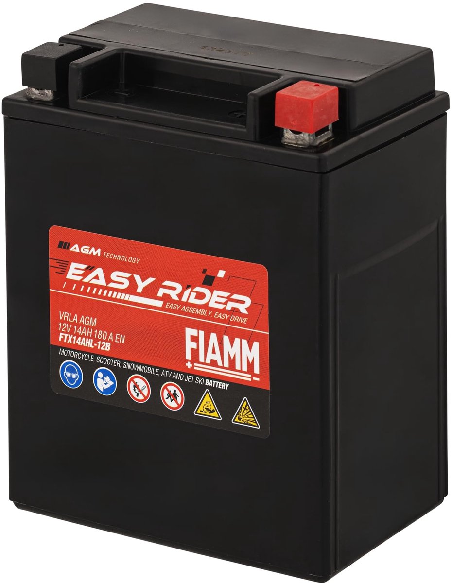 FIAMM EASY RIDER MOTORACCU FTX14AHL-12B, 12V 14Ah(C20)/12Ah(C10) (=YTX14AHL-BS / YB14L-A2 / YB14L-B2)
