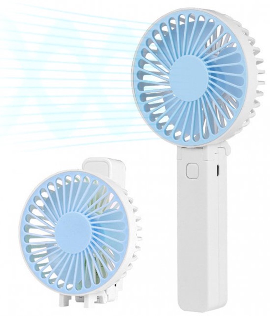 Handventilator - Draagbare mini-handventilator - Opvouwbare ventilator - USB-opladen - Drie windsnelheden